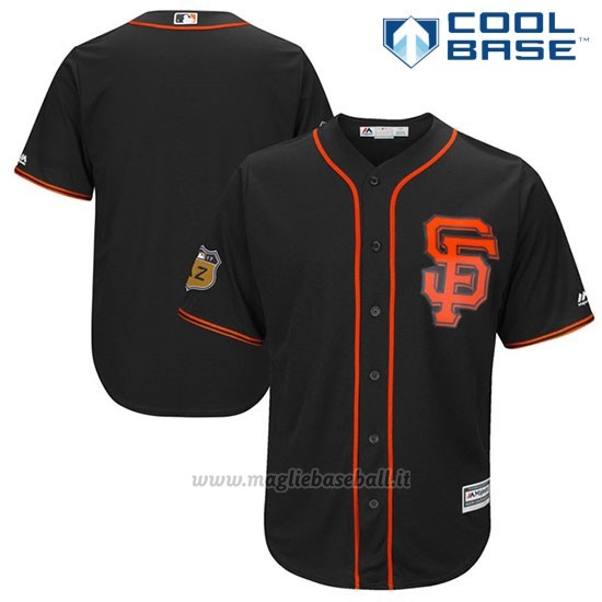 Maglia Baseball Uomo San Francisco Giants San Francisco Nero 2017 Allenamento Primaverile Cool Base